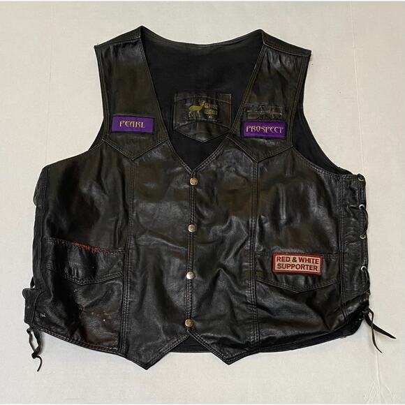 Vintage She Devils California Motorcycle Club Leather Vest Patch Pearl XL - Picture 2 of 2
